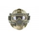 16949 FAST PJ G4 sisak maszkkal, szemüveggel, sínekkel, NVG kiépítéssel﻿, A-TACS FG színben, állítható