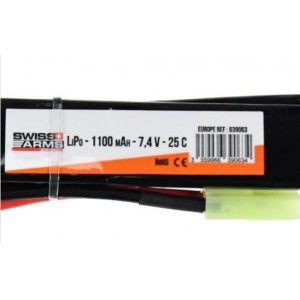 B 639063 Swiss Arms 7,4V 1,100mAh 25 C Li-Po kis Tamiya csatlakozós akku