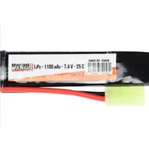 B 639058 Swiss Arms 7,4V 1,100mAh 25 C Li-Po kis Tamiya csatlakozós akku